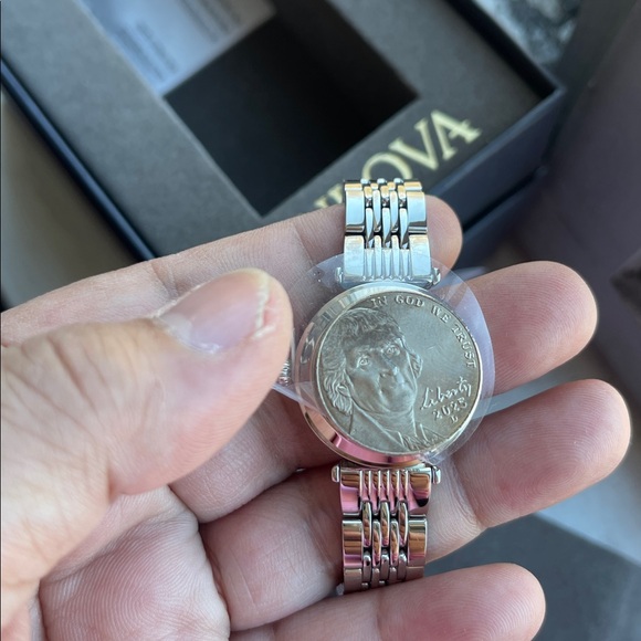 Bulova Silver Women's Watch with Black Dial - Picture 7 of 8